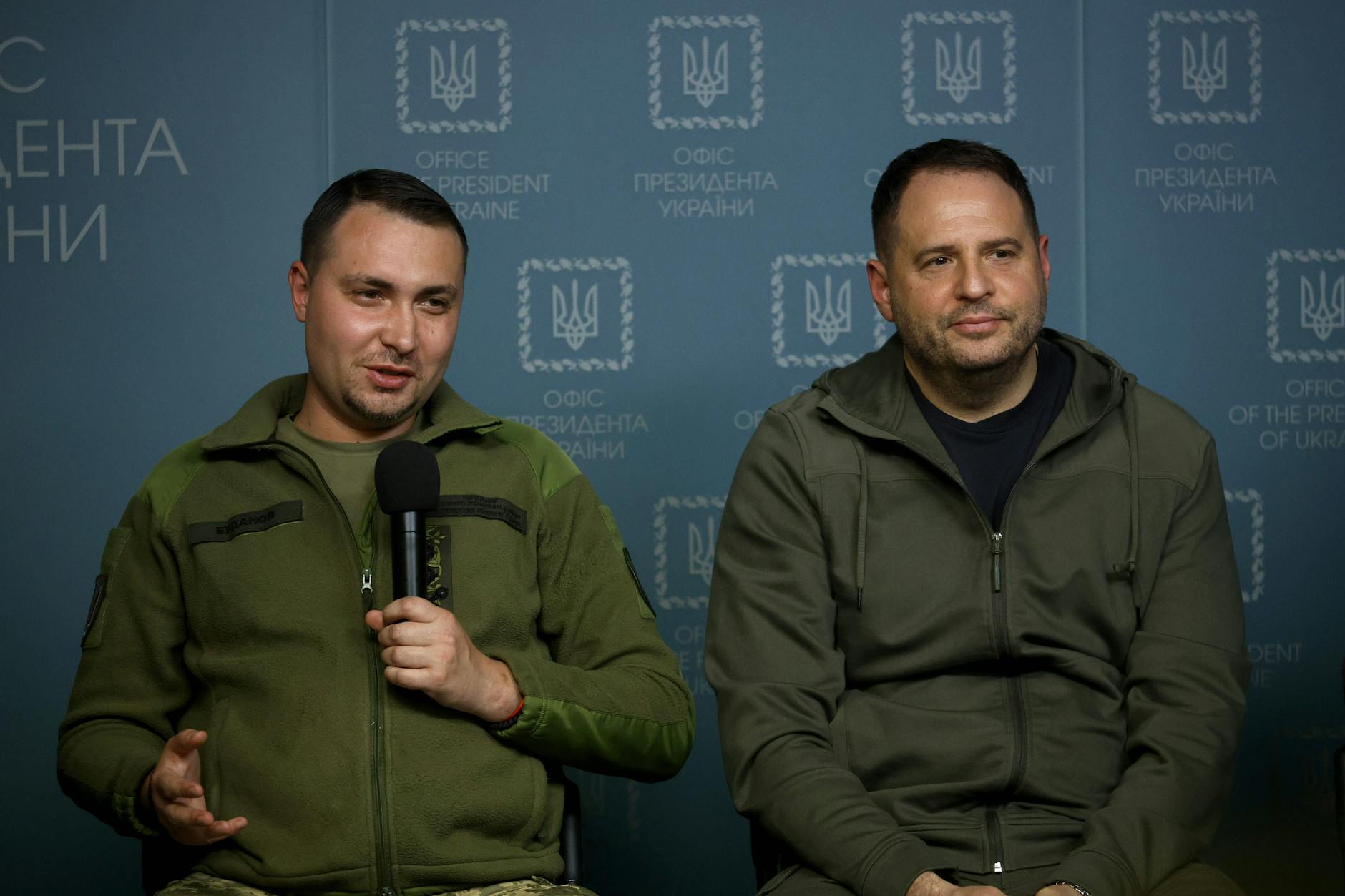 Der Direktor des Militärnachrichtendienstes der Ukraine Kyrylo Budanow (l) und der Leiter des Präsidialamts Andrij Jermak.