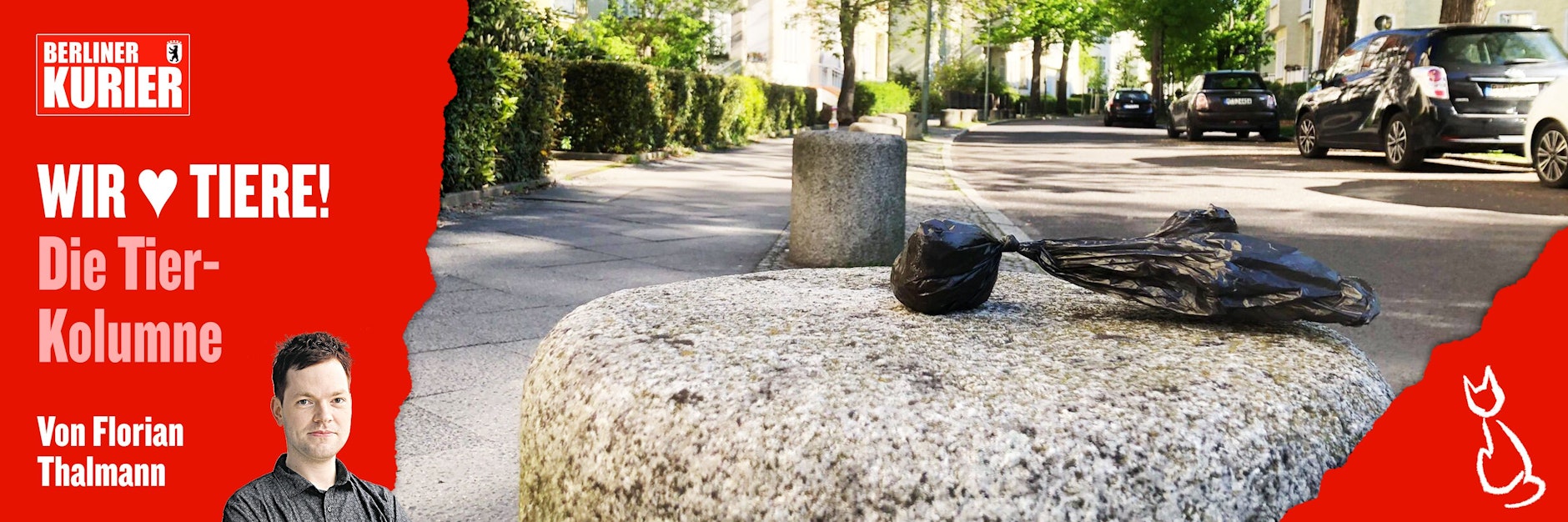 Soll dieser Hundekacke-Beutel der beschaulichen Straße in Karlshorst mehr Charme verleihen?