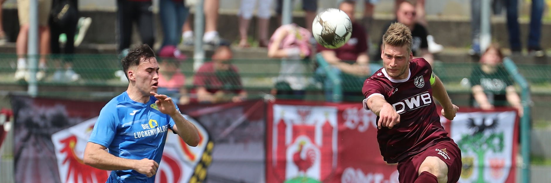 Michael Blum (r.) absolvierte gegen den FSV Luckenwalde sein letztes Heimspiel für den BFC Dynamo.