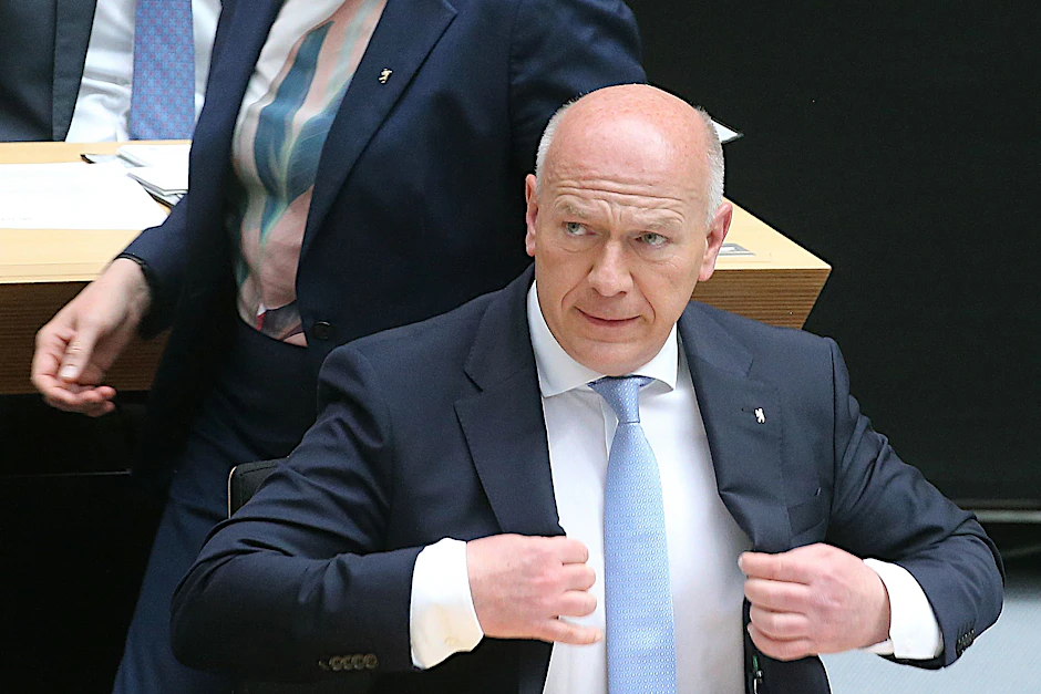 Kai Wegner (CDU), Regierender Bürgermeister in Berlin, nach seiner ersten Regierungserklärung