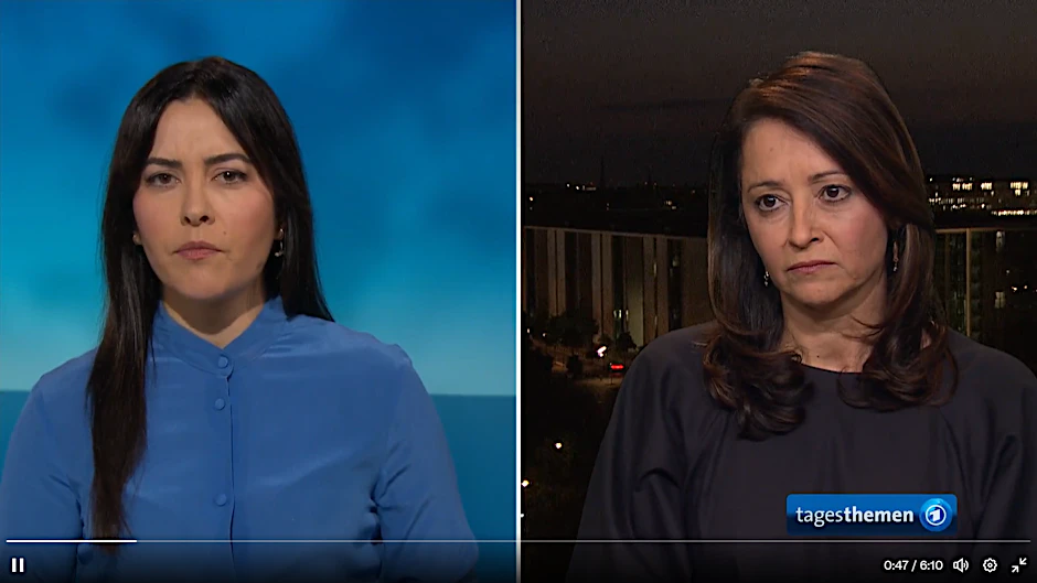 Justizsenatorin Felor Badenberg im Gespräch in den Tagesthemen