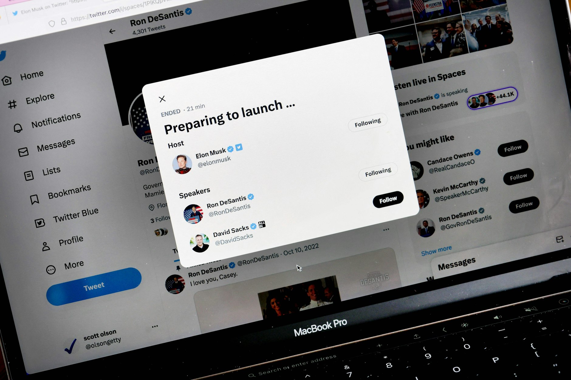 Vorbereitung zum Start - die Ankündigung des Musk-DeSantis-Gesprächs bei Twitter geriet zum Debakel.