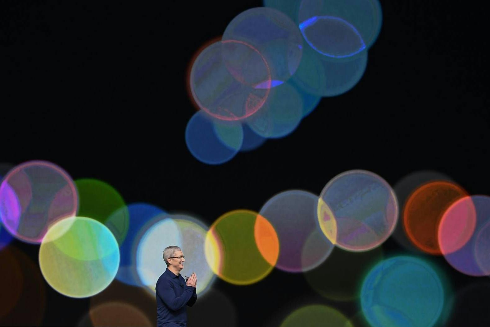 Apple-CEO Tim Cook während einer Keynote