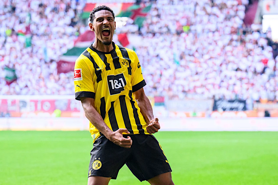 Kann sich am Samstag mit dem BVB die Meisterschale sichern. Dortmund-Stürmer Sébastien Haller.  