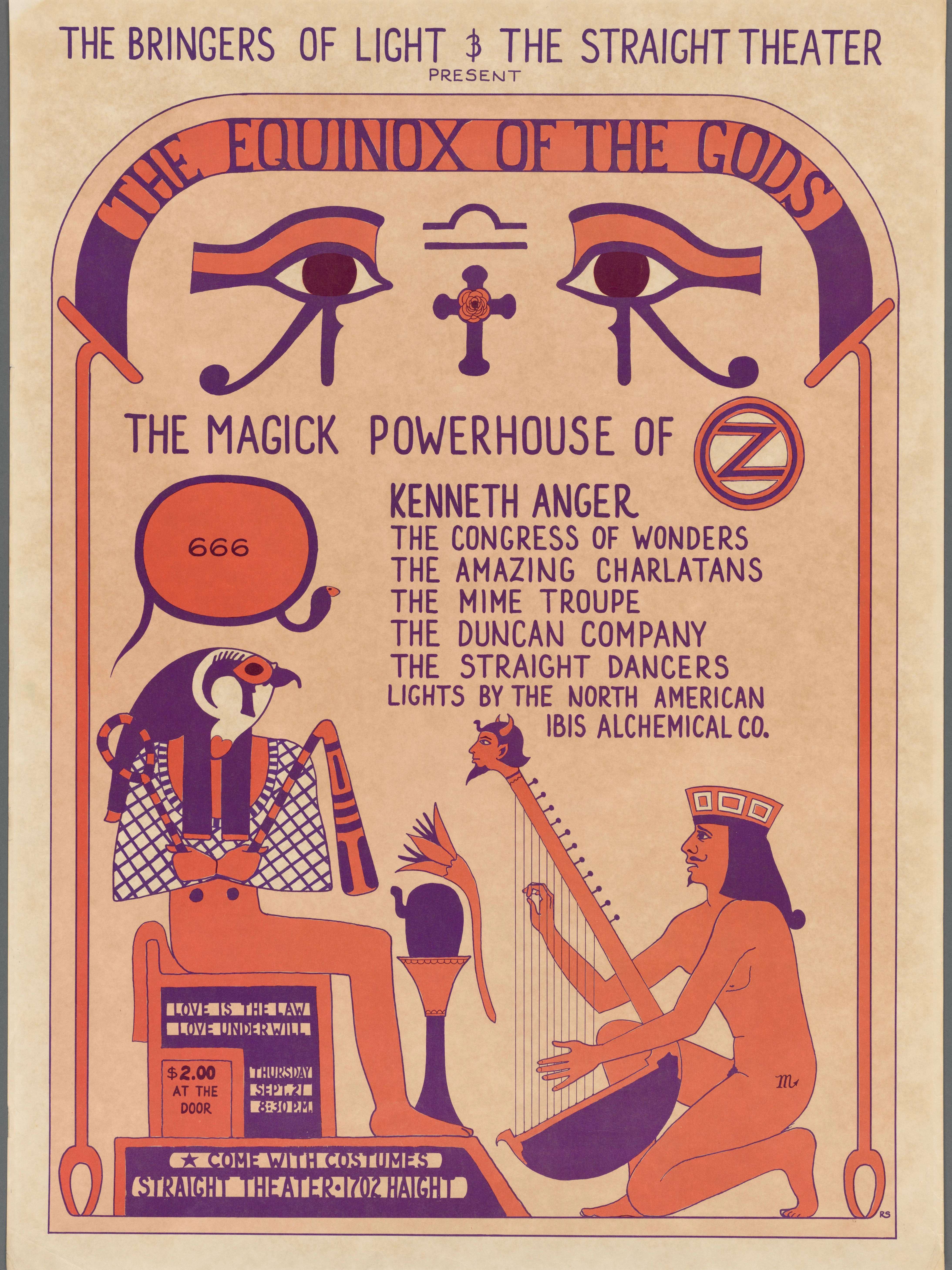 Filmplakat für Angers „The Equinox Of The Gods“ von 1967