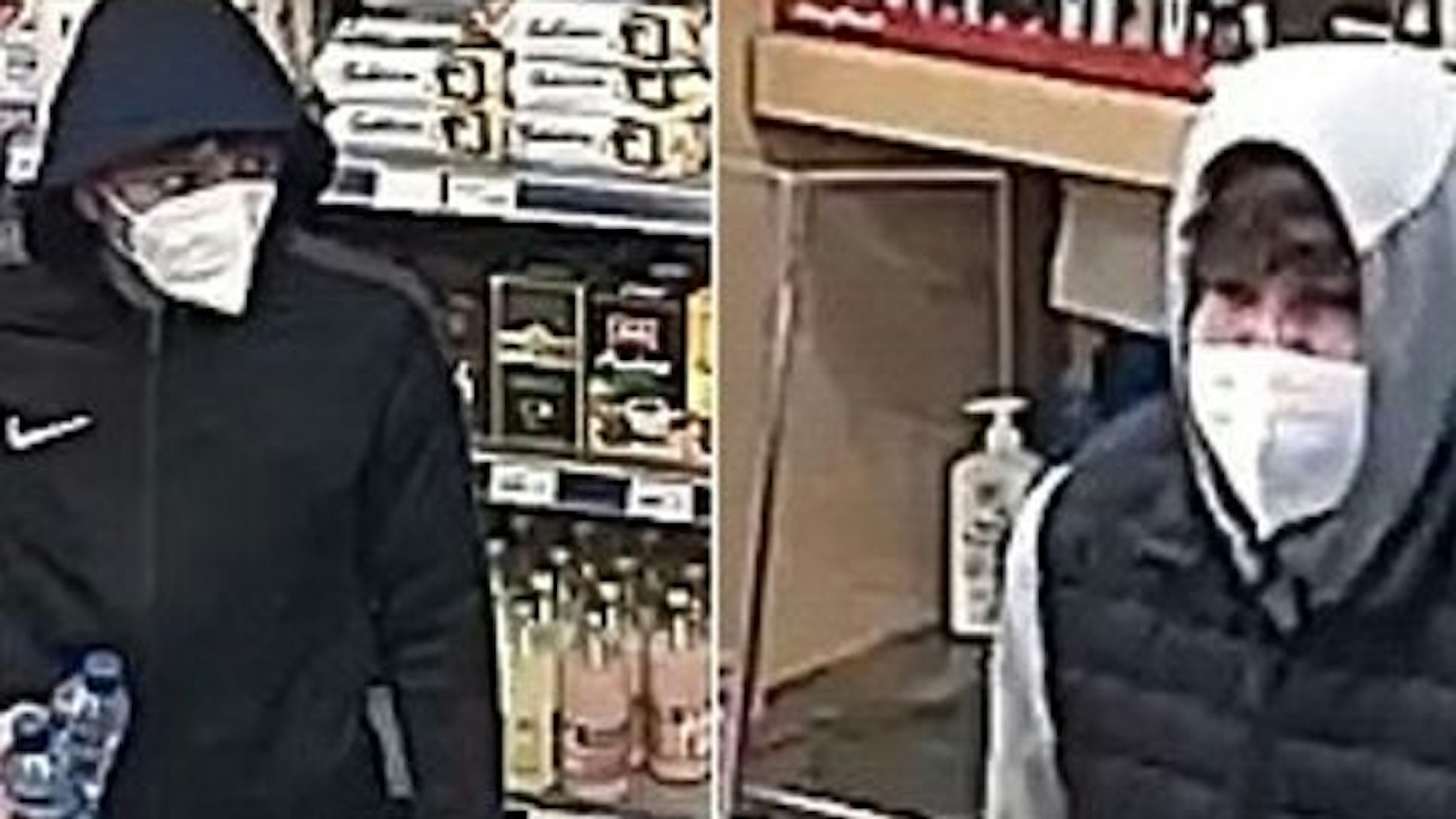 Die Polizei bittet um Mithilfe bei der Suche nach diesen Tankstellenräubern.