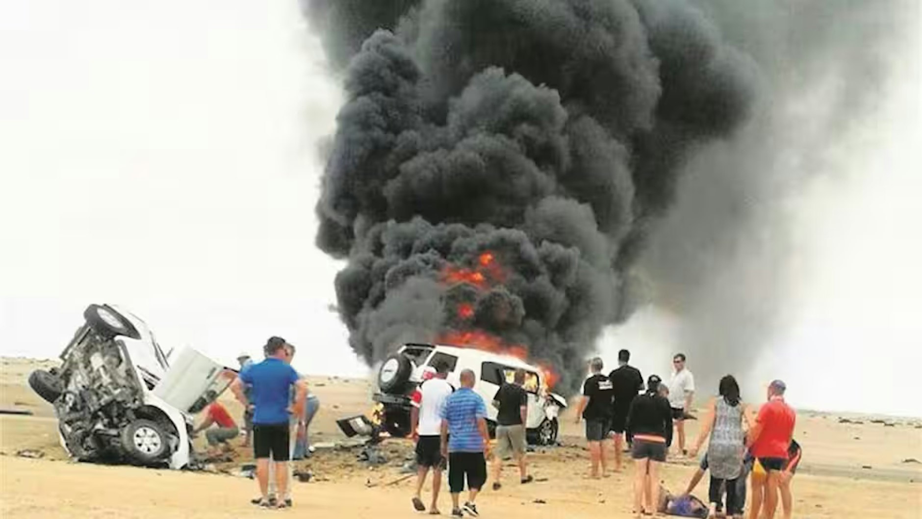 Bei dem Unfall i Dezember 2014&nbsp; auf der unbefestigten Straße in Namibia kamen sechs Menschen ums Leben.