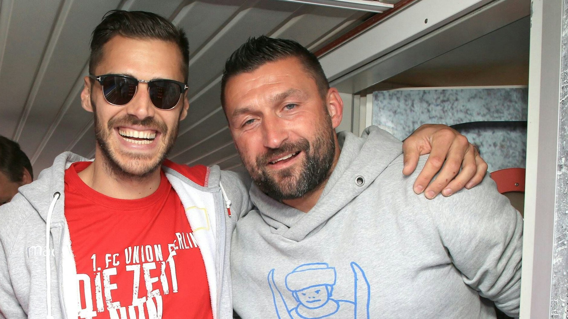 Die beiden Urgesteine des 1. FC Union, Torsten Mattuschka (r.) und Christoper Trimmel, kennen sich schon etliche Jahre.