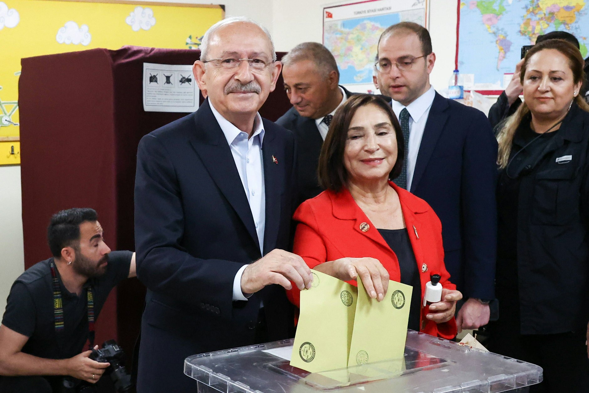 Kemal Kilicdaroglu gibt seine Stimme in Ankara ab.&nbsp;