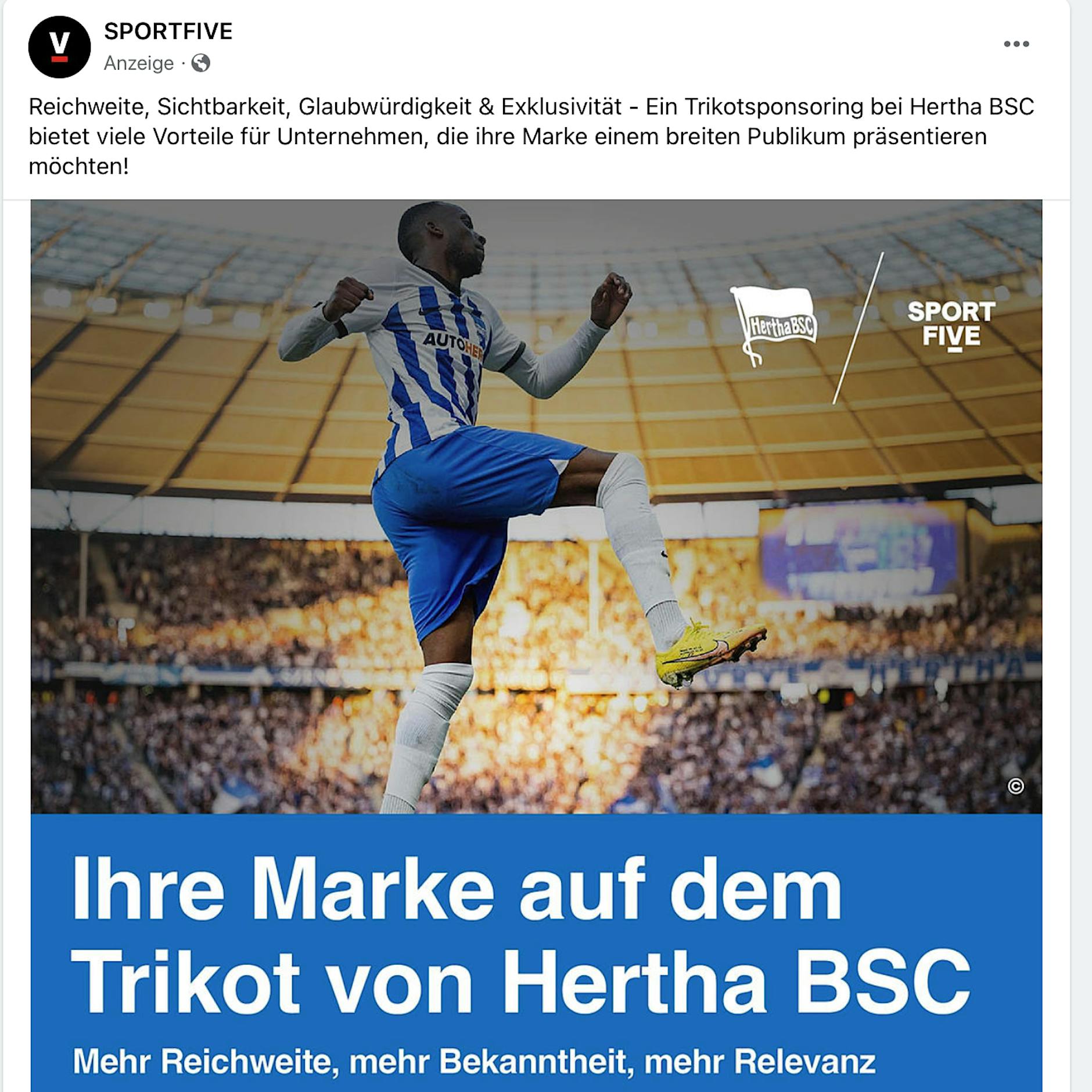 Nanu?! Hertha BSC sucht auf Facebook einen neuen Trikotsponsor