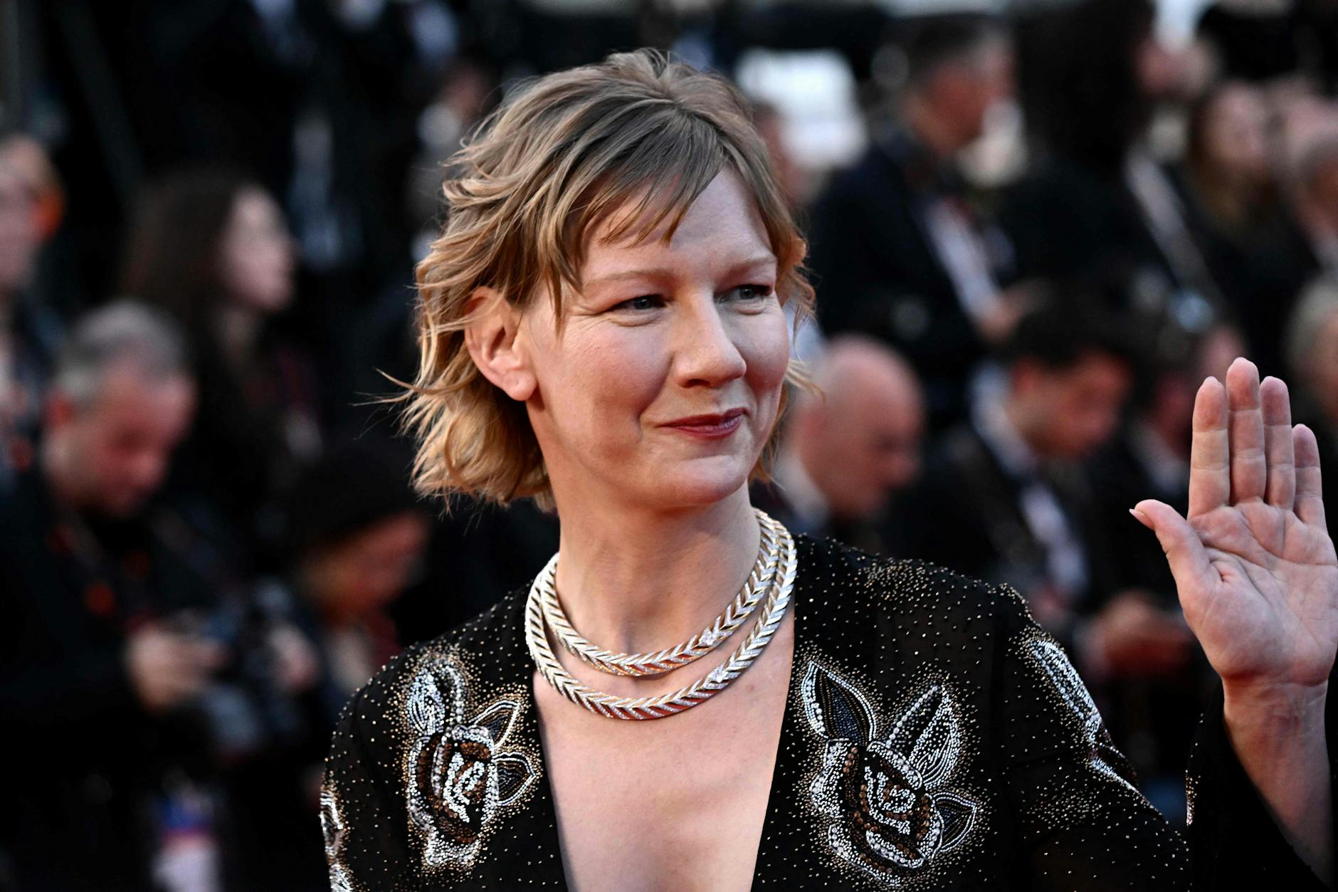 Sandra Holler en la alfombra roja de Cannes
