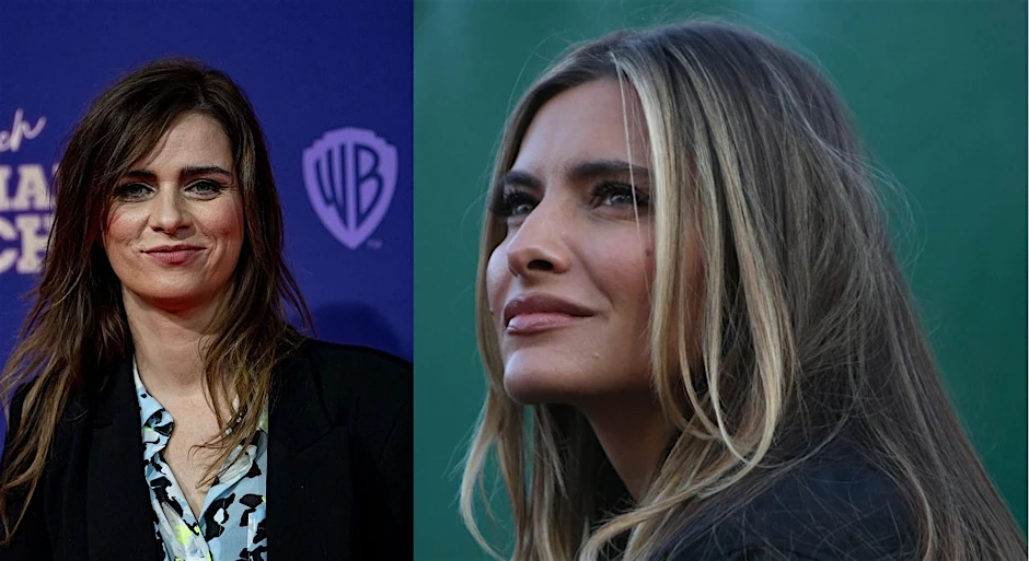 Nora Tschirner (links) richtet das Wort an Sophia Thomalla.