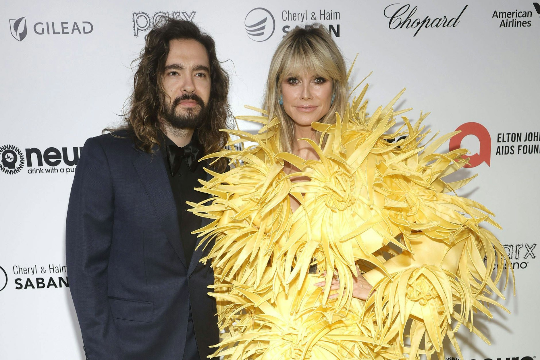 Erinnert ein wenig an ein gerupftes Küken: Klum bei der Elton John Aids Foundation.