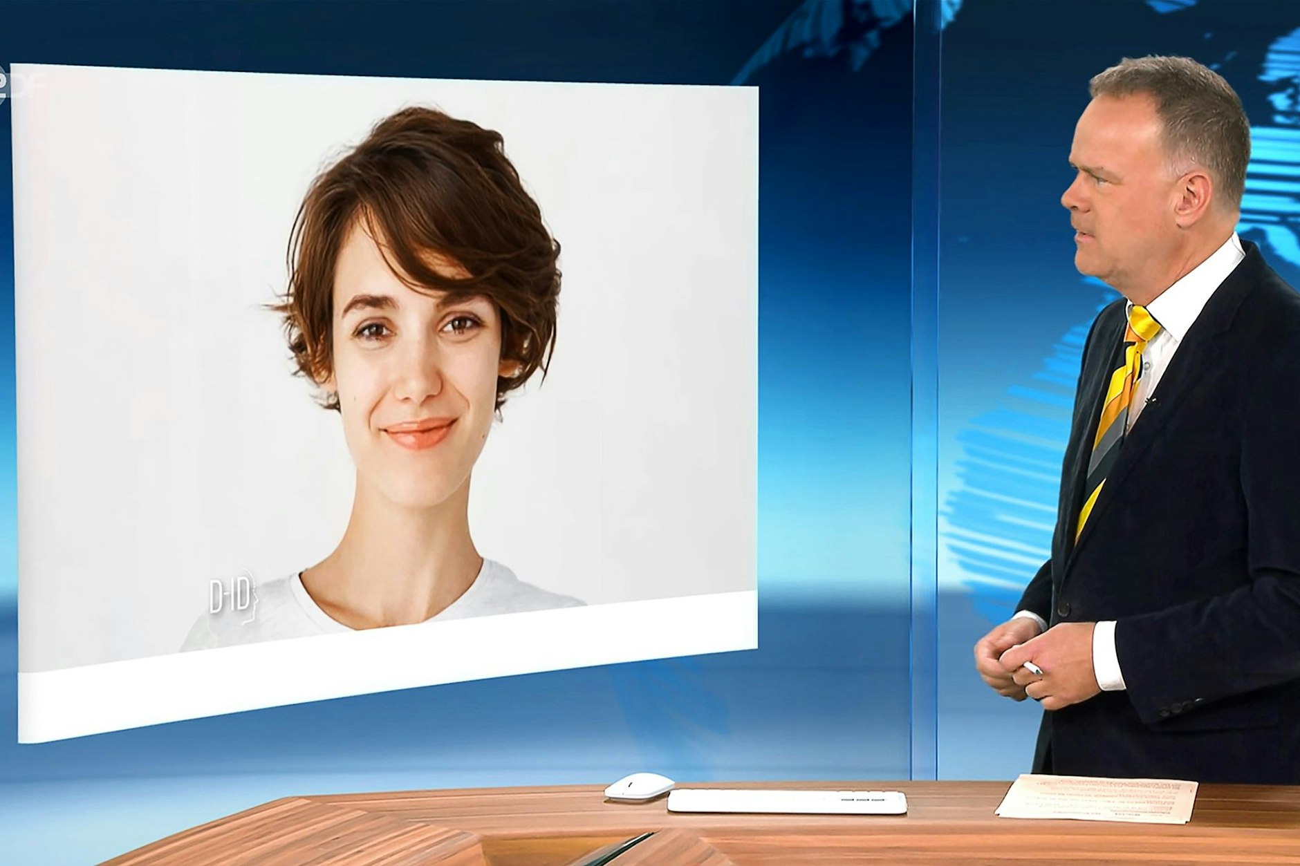 Jenny sieht so ganz und gar nicht nach Künstlicher Intelligenz aus. Im Fernsehinterview lächelte sie nett. Doch wer weiß, was die KI am Ende so im Schilde führt.