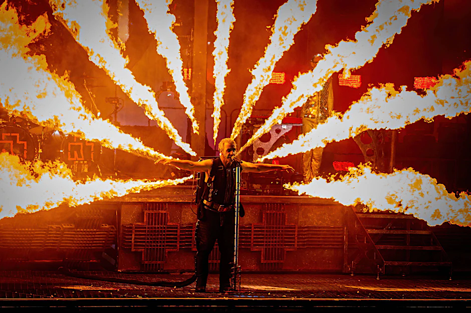 Rammstein-Frontmann Lindemann bei einem Konzert in Dänemark