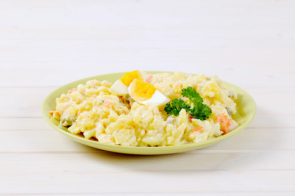 Einfach lecker! Dieser Kartoffelsalat, der wie ein 7-Tassen-Salat zubereitet wird, ist genial. Ein schnelles Rezept zum Grillen.