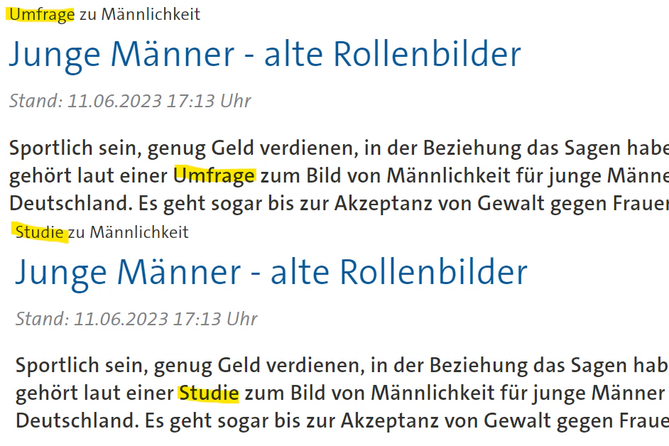 In der „Tagesschau“ wurde eine Umfrage zur Studie gemacht.&nbsp;