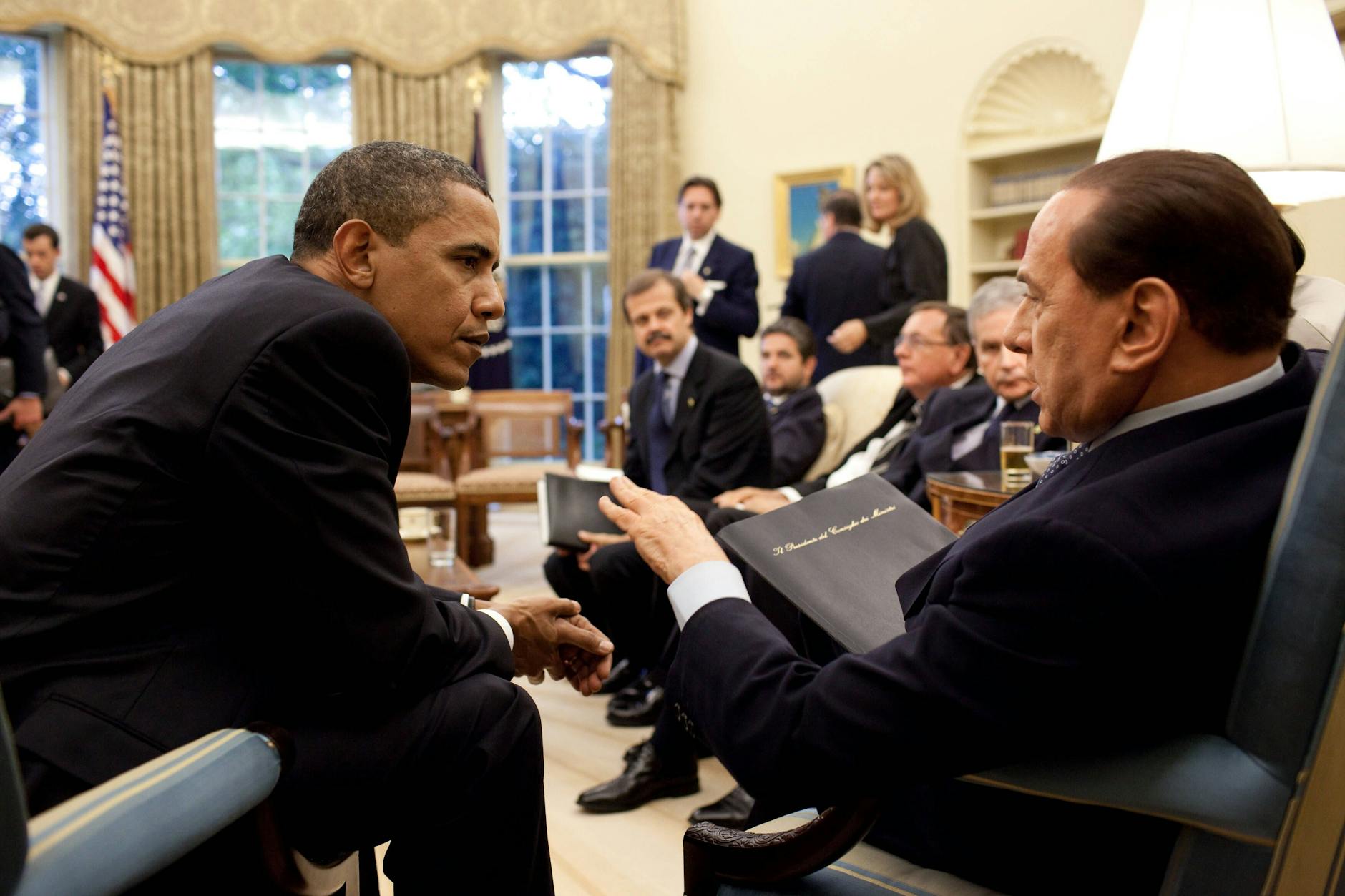 Berlusconi mit dem damaligen US-Präsidenten Barack Obama im Weißen Haus im Jahr 2009.