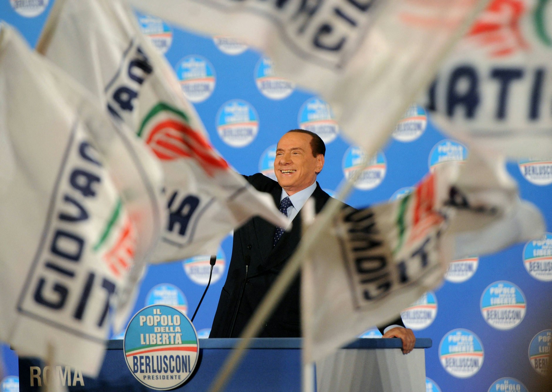 Silvio Berlusconi bei einer politischen Kundgebung in Rom.