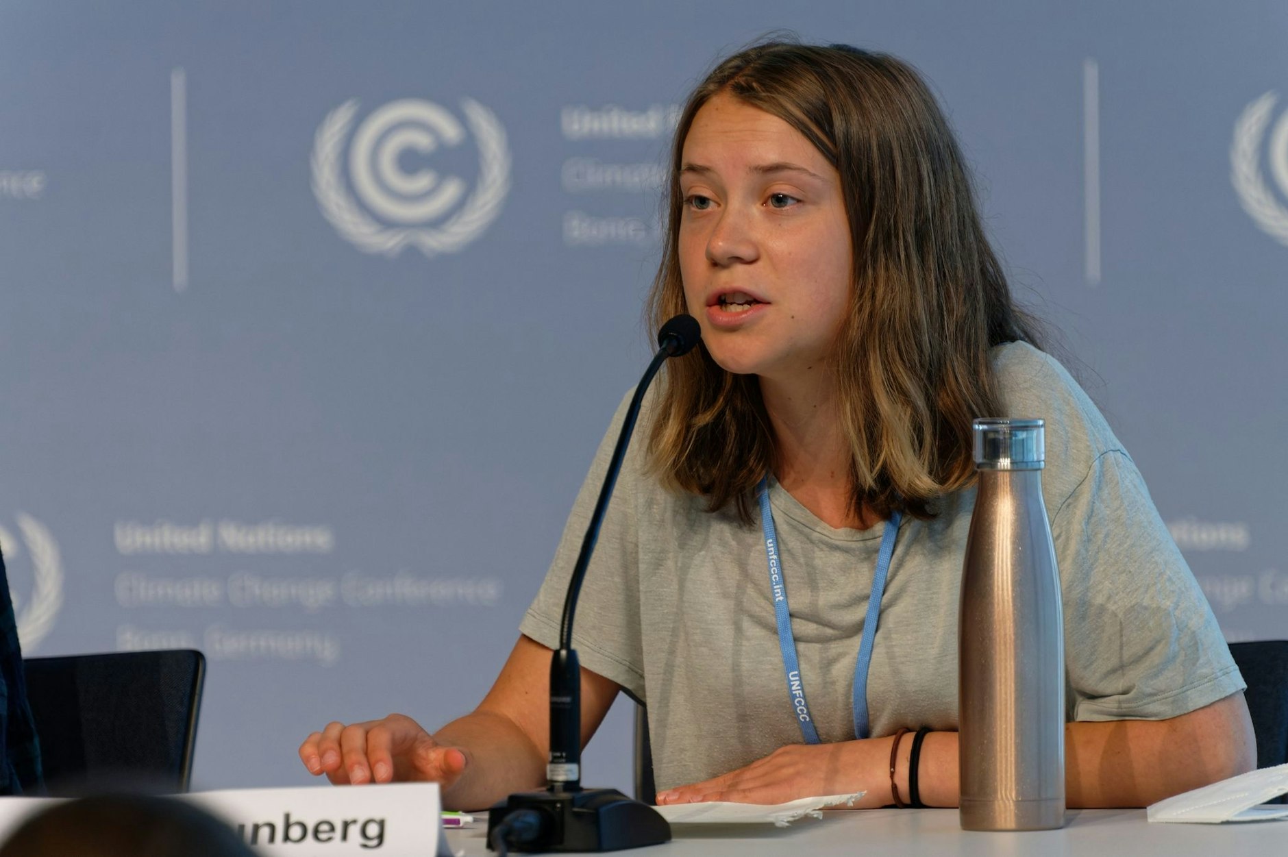 Greta Thunberg bei den UN-Klimaverhandlungen in Bonn.  