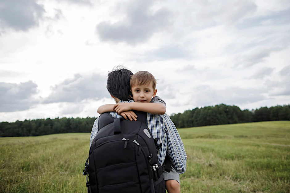 Vater mit seinem Sohn