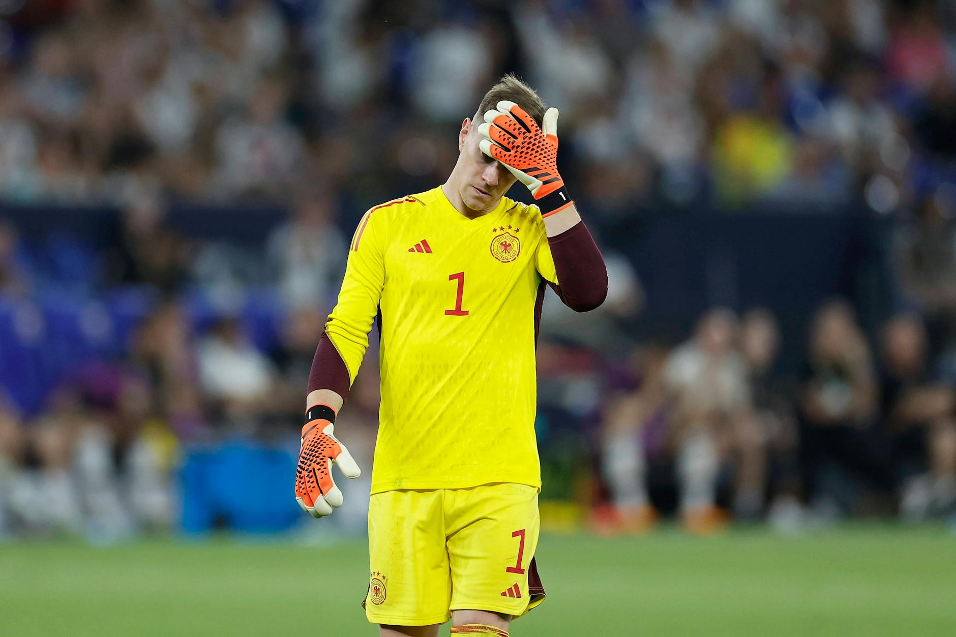 Enttäuschung bei Torwart Marc-Andre ter Stegen nach der Pleite beim Testspiel gegen Kolumbien.