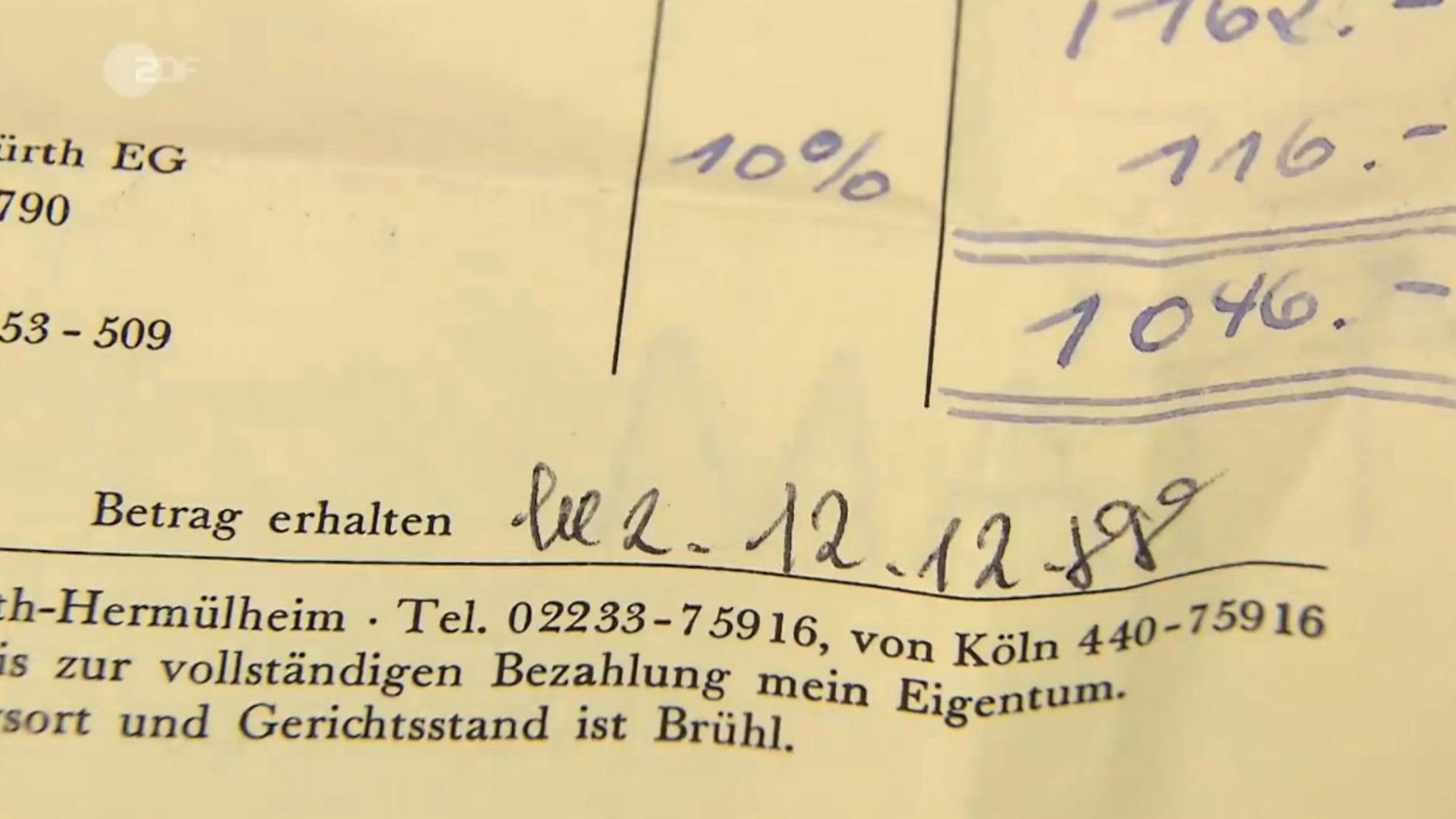 Zu dem Ring bei „Bares für Rares“ gibt es noch eine Original-Quittung.