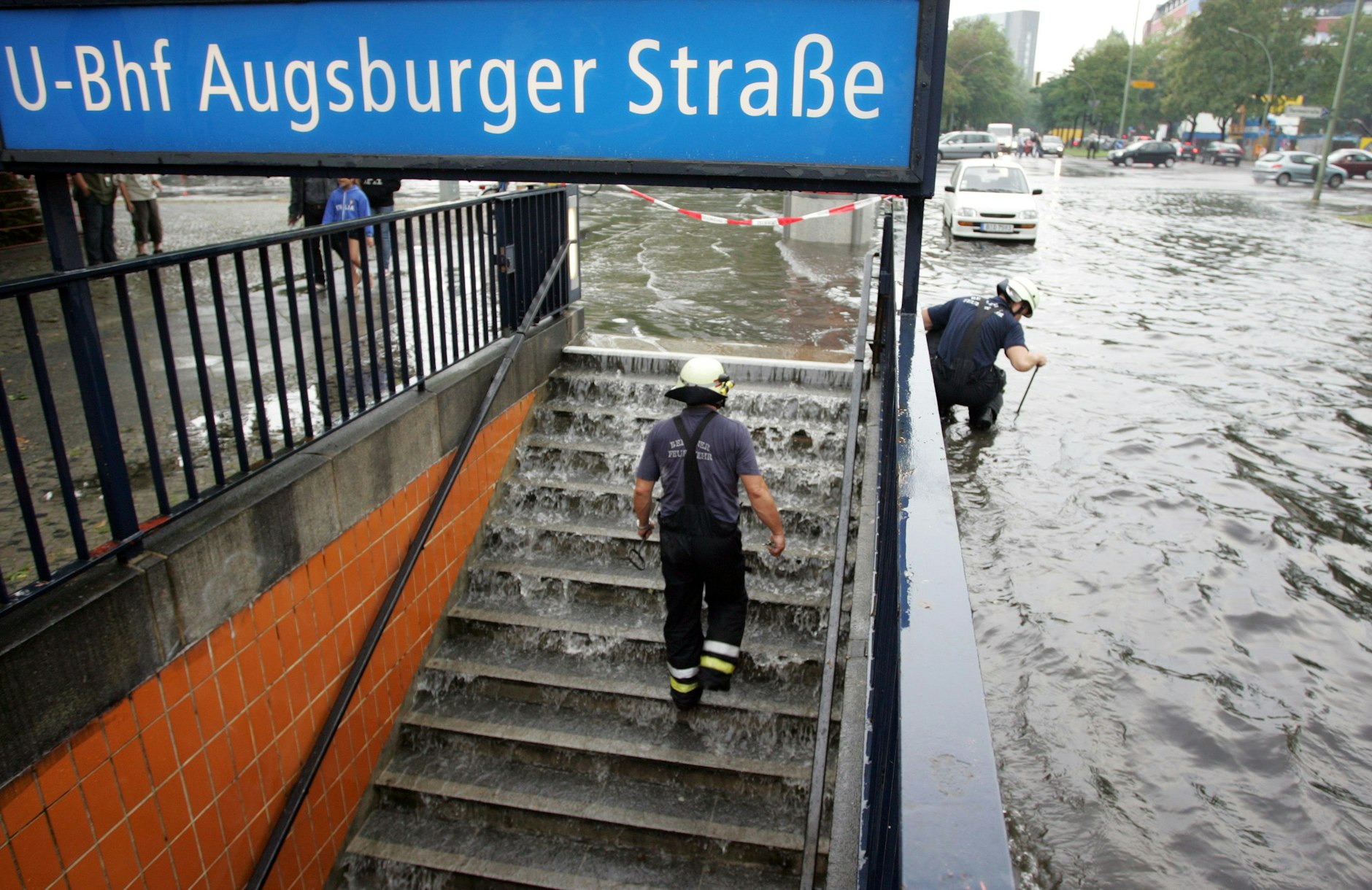 Überflutete U-Bahnstation in Berlin