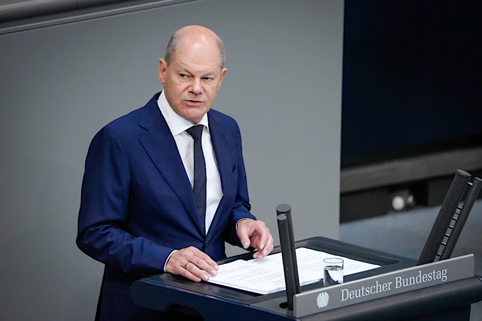 Bundeskanzler Olaf Scholz hat am Donnerstagmorgen vor dem Bundestag gesprochen.