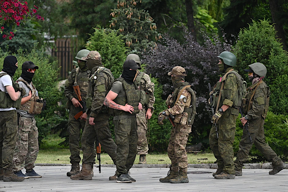 Soldaten des privaten russischen Militärunternehmens Wagner-Gruppe in Rostow.