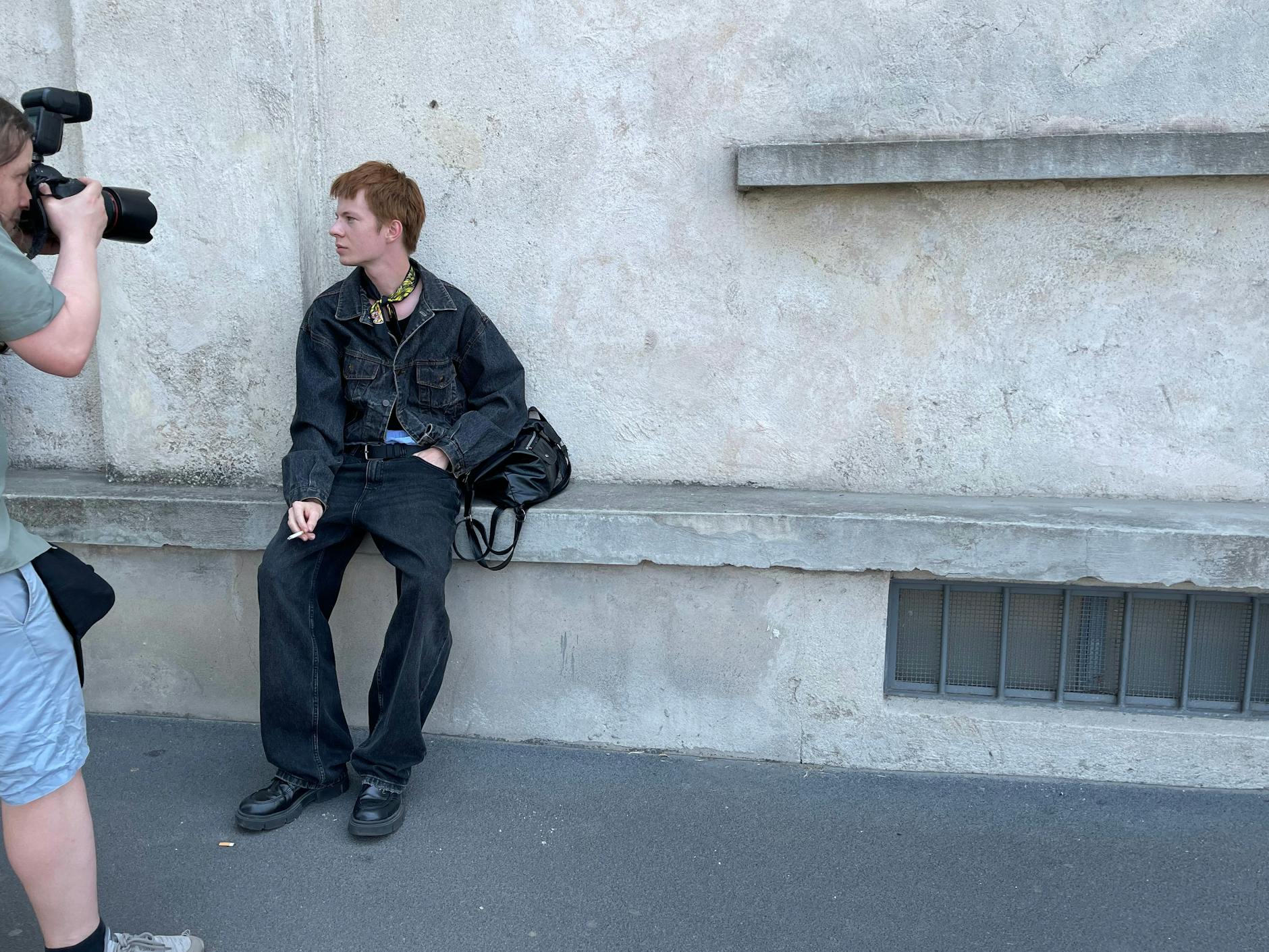 Die Mauer an der Fondazione Prada ist stets ein bescheiden-schöner Hintergrund für gute Fotos.