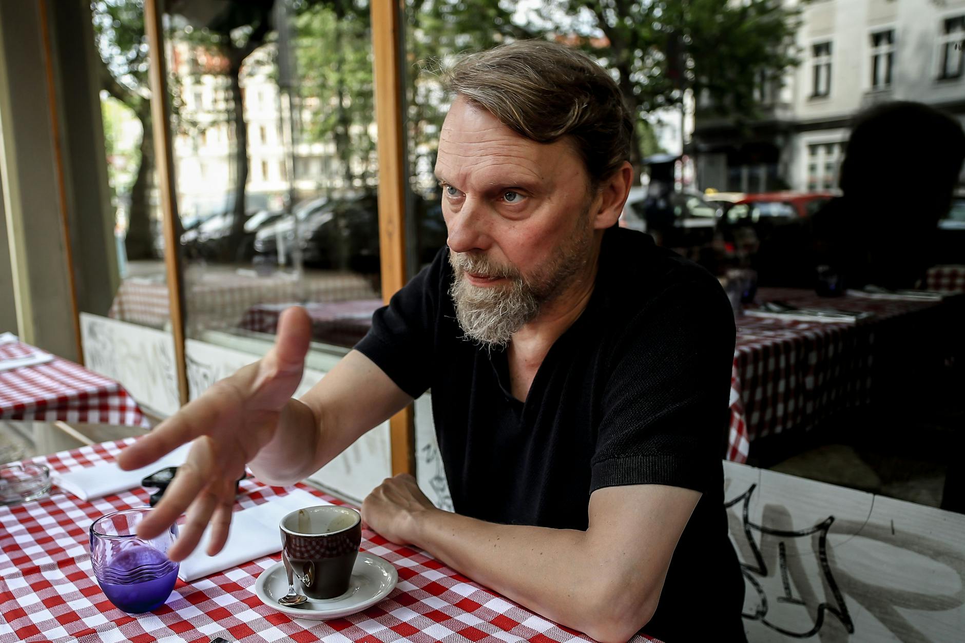 Jens Balzer während unseres Interviews bei seinem Lieblingsitaliener Delizie D’Italia