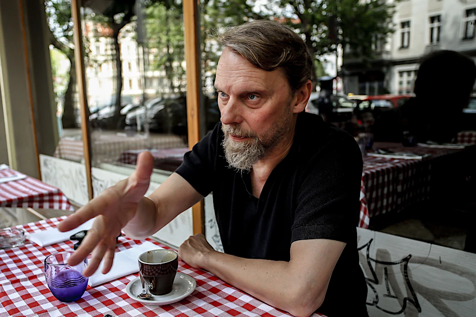 Jens Balzer während unseres Interviews bei seinem Lieblingsitaliener Delizie D’Italia
