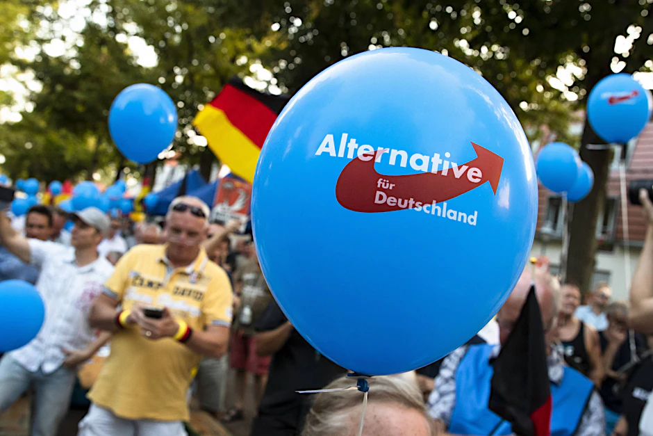 Luftballons der AfD bei einer Veranstaltung der AfD