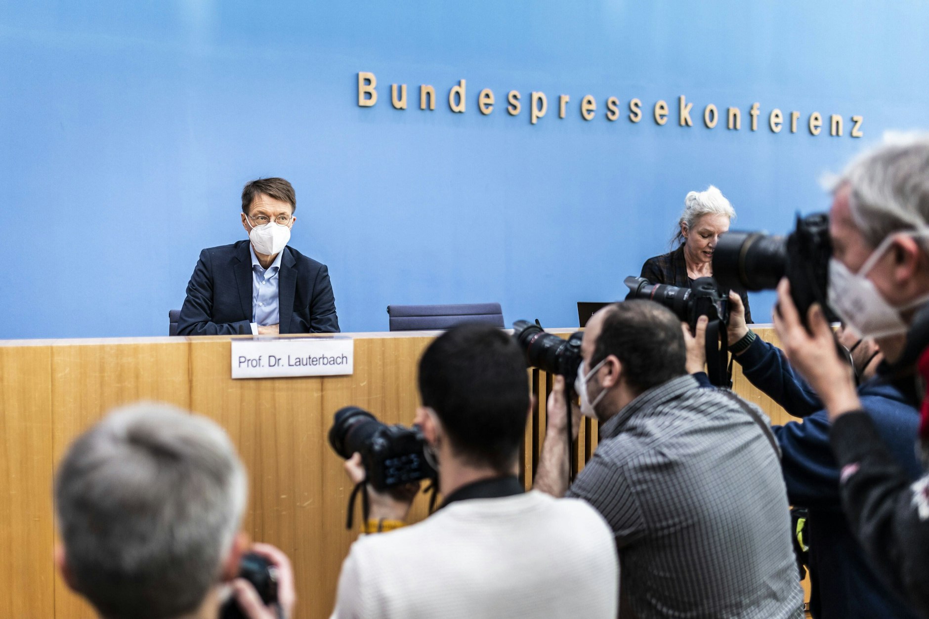 Februar 2022: Bundesgesundheitsminister Karl Lauterbach in der Bundespressekonferenz