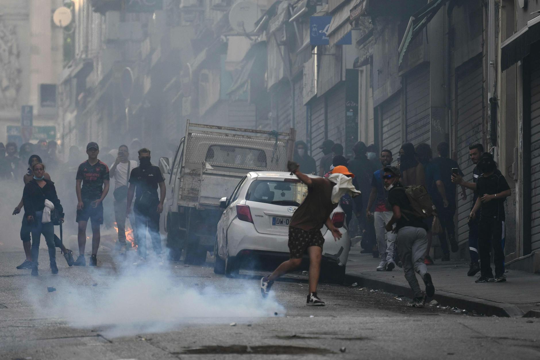 Protestierende in Marseille