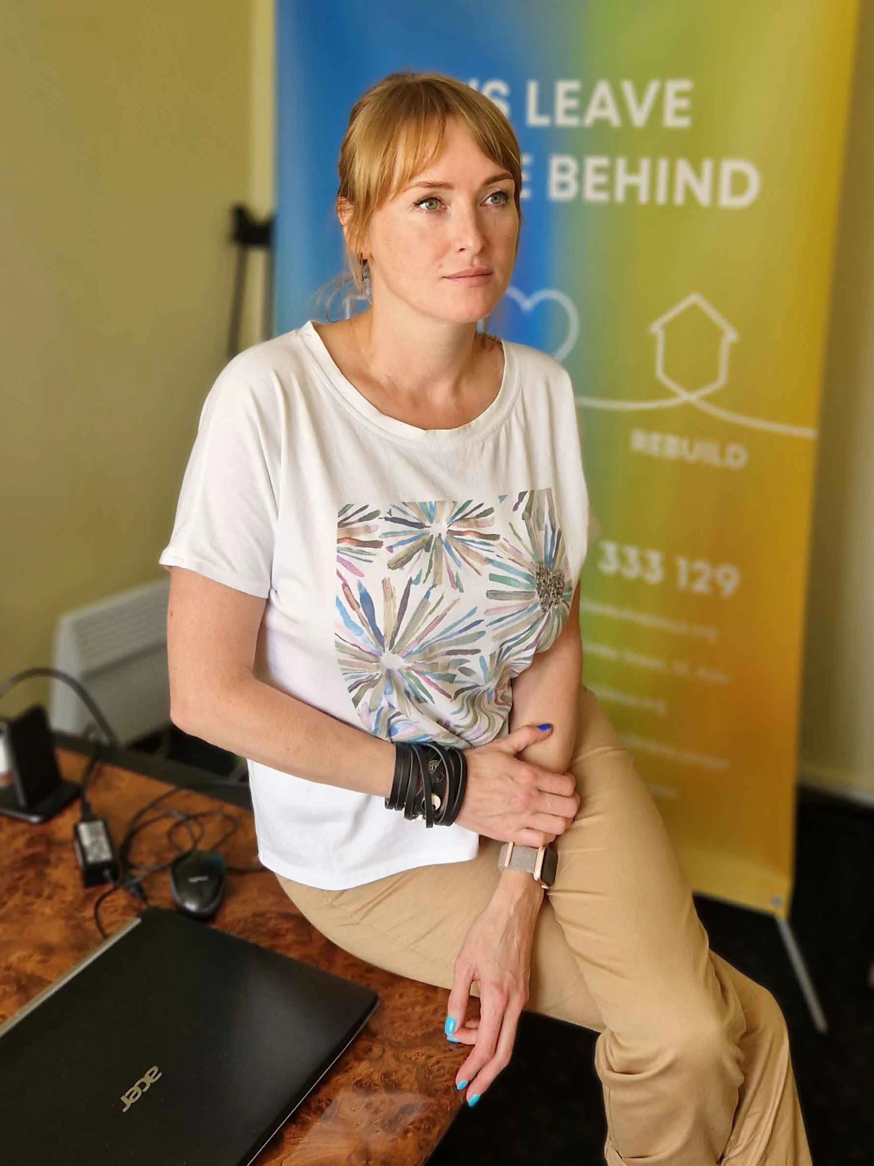 Myroslawa Kharchenko von der Kinderschutzorganisation Save Ukraine in Kiew