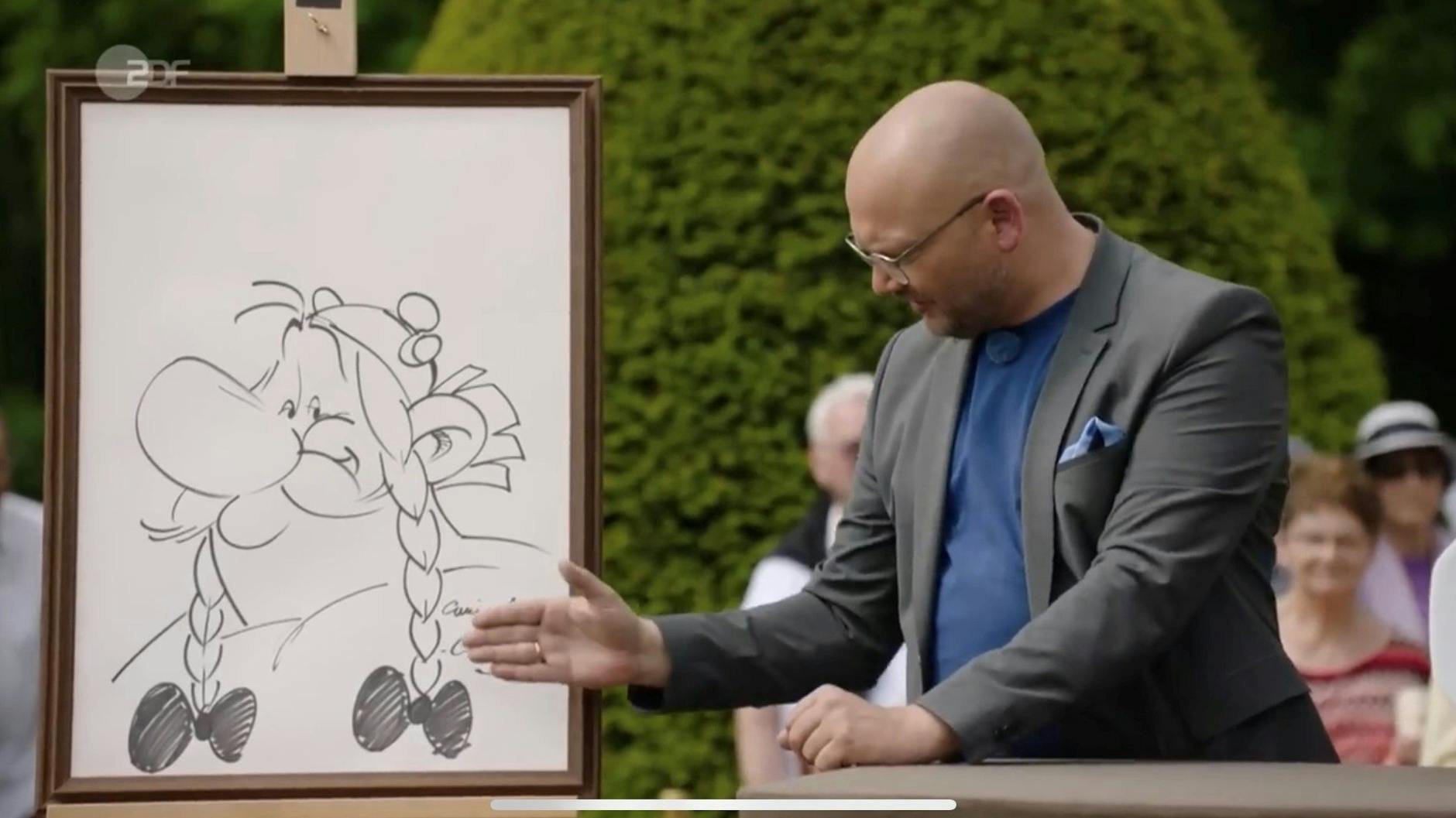 „Bares für Rares“-Experte Sven Deutschmanek erklärt die Obelix-Skizze.