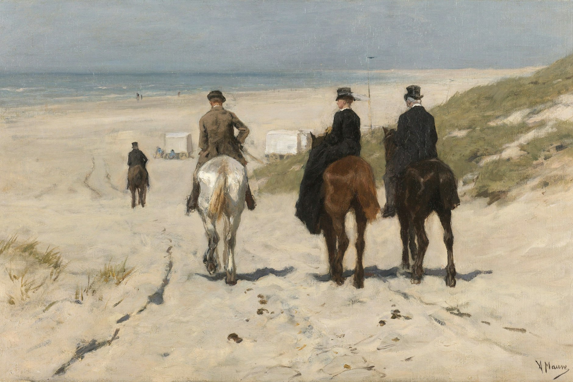Anton Mauve: "Morgenausritt am Strand" (1876)