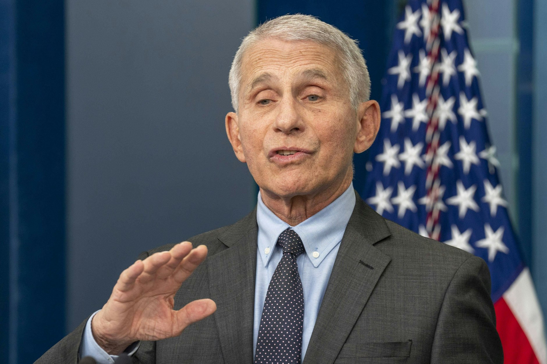 Dr. Anthony Fauci bei einer Pressekonferenz im Weißen Haus in Washington.