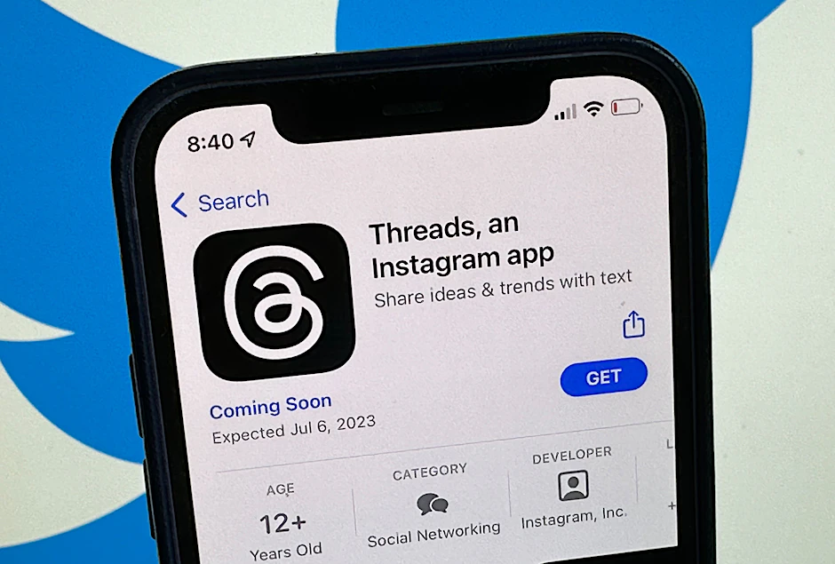 Die Ankündigung der Social-Media-App Threads im US-amerikanischen App Store von Apple. Es wird hier als Instagram-App bezeichnet.