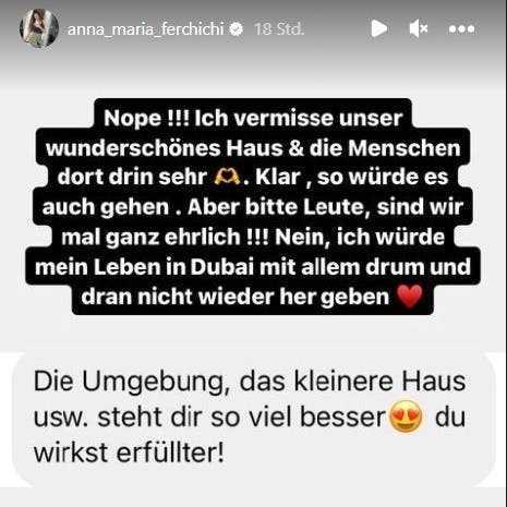 Anna-Maria Ferchichi sieht ihre Zukunft in Dubai.
