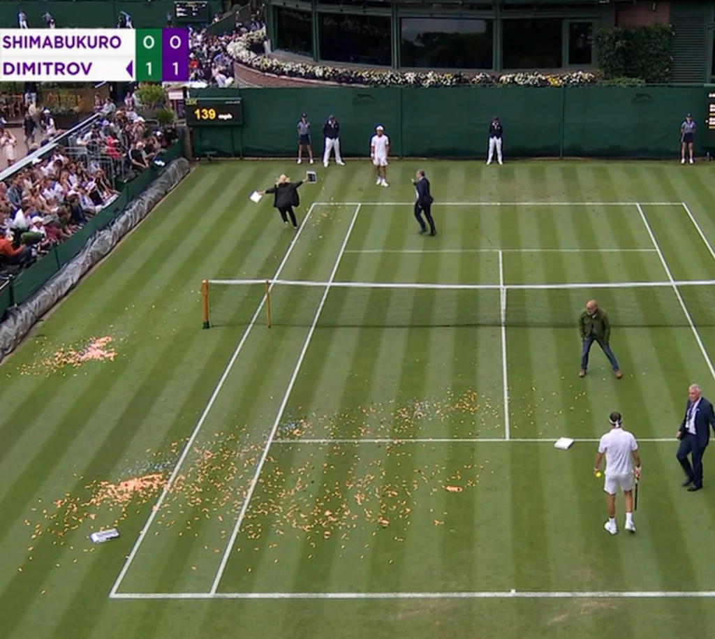 Klima-Kleber stören Wimbledon-Spiel mit Konfetti – Festnahme!