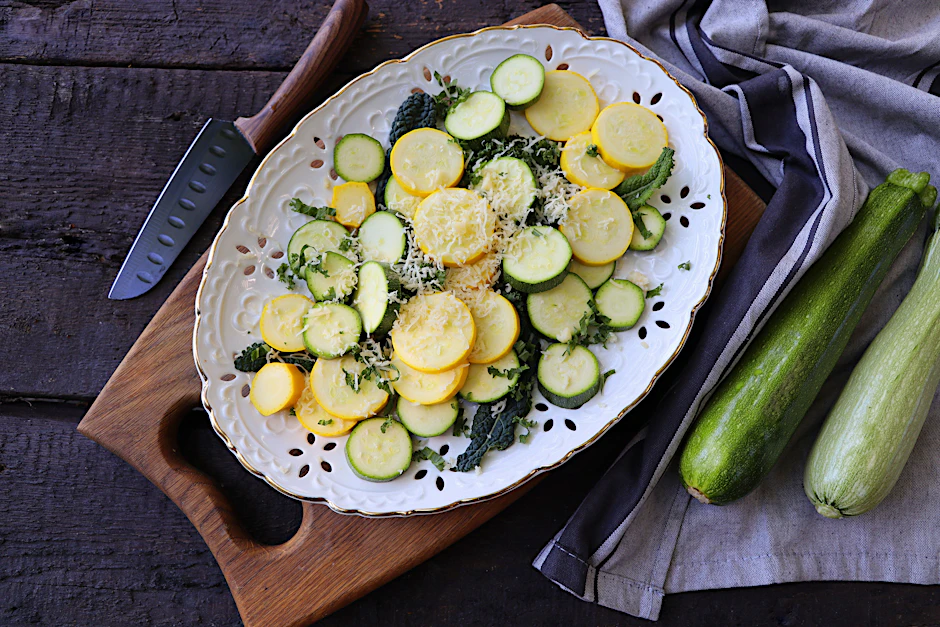 Dieser leckere Zucchini-Salat mit Parmesan ist das perfekte Gericht für den Sommer - und das Rezept kann beliebig verfeinert werden.