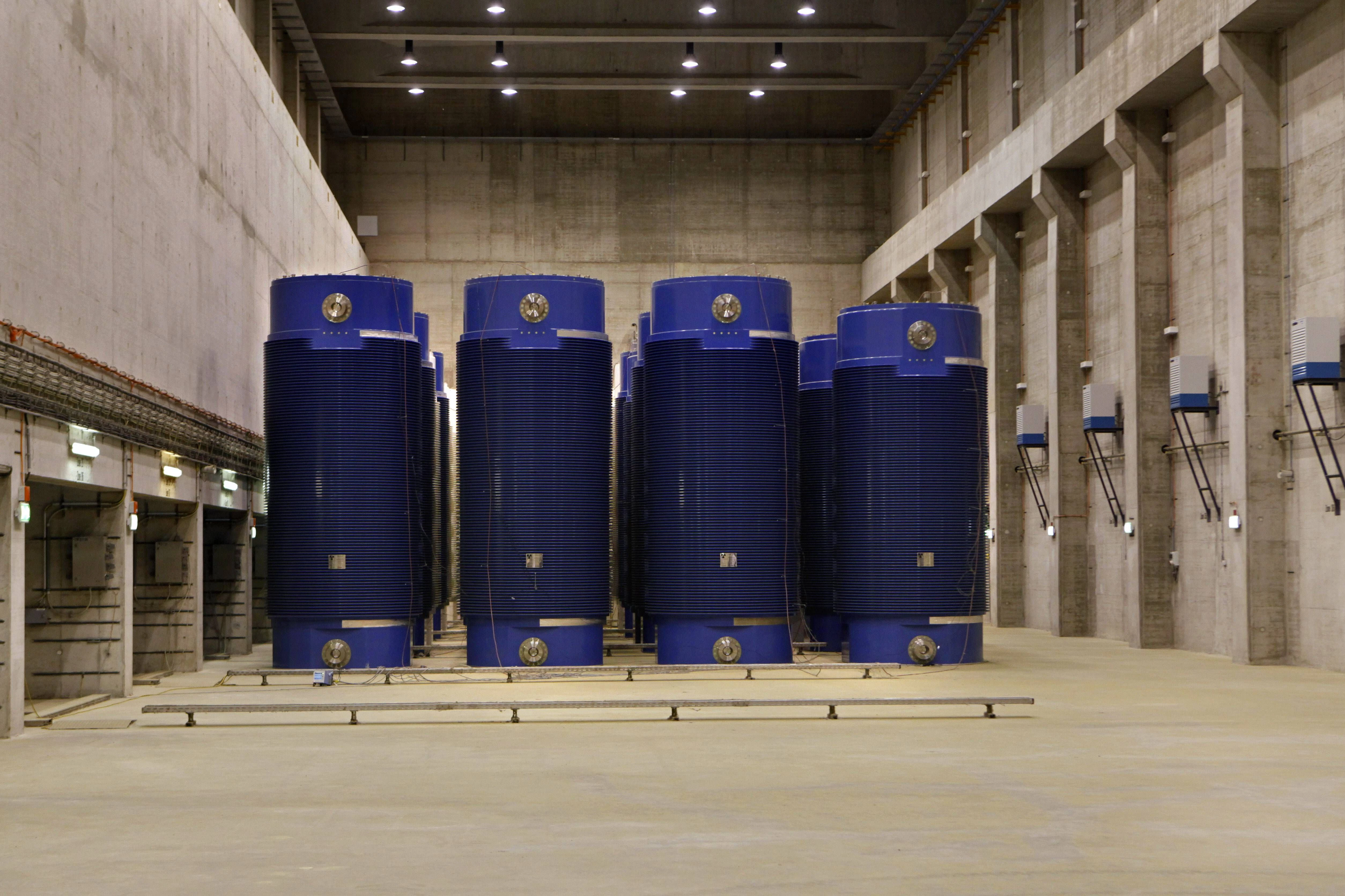Zwischenlager im Kernkraftwerk Philippsburg mit Castor Behältern
