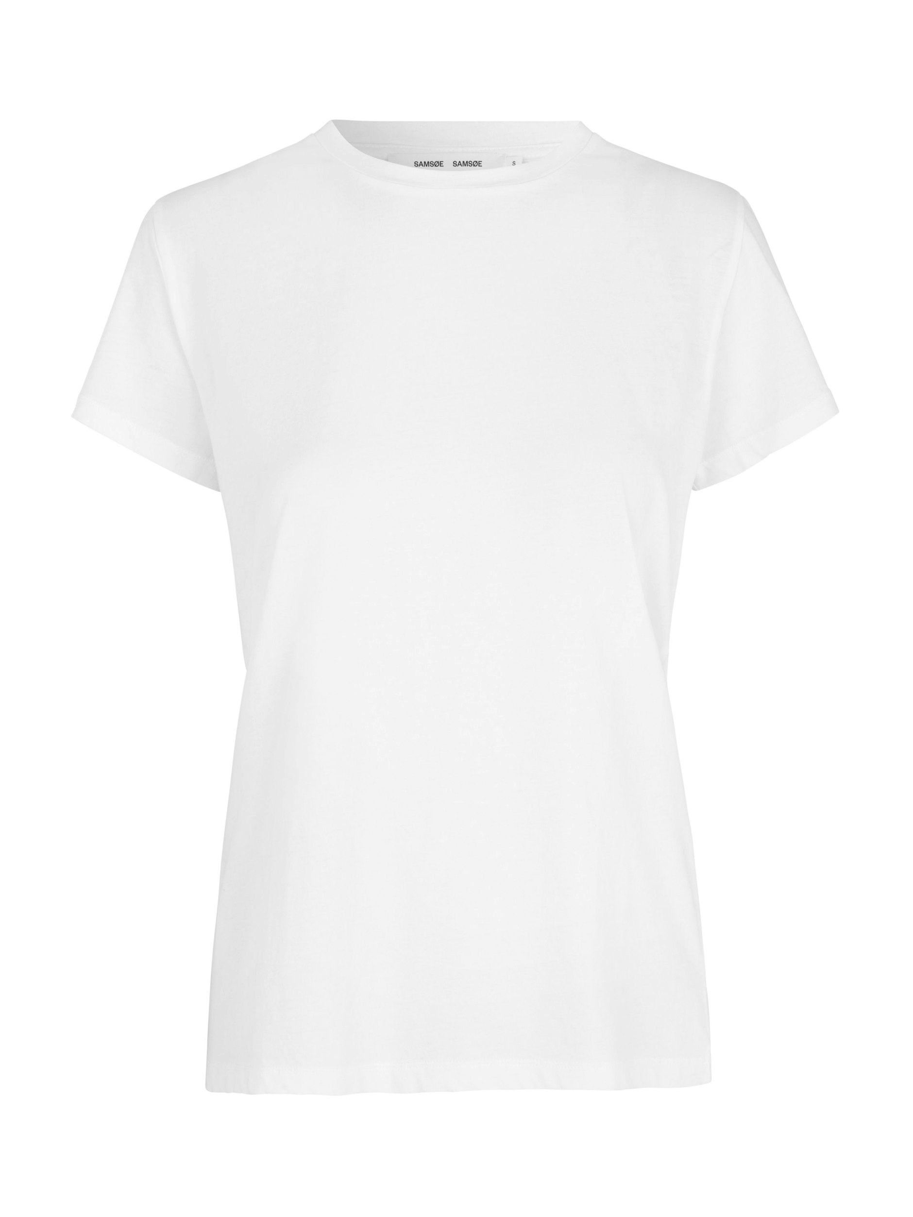 Das weiße T-Shirt von Samsøe Samsøe besteht aus 100% organischer Baumwolle. Es kostet 35 Euro.