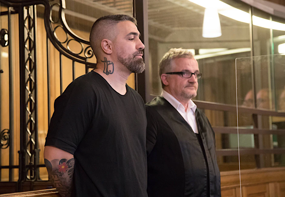 Strafkammer 38, Saal 500: Bushido mit seinem Anwalt am 26. August 2020 im Berliner Landgericht.