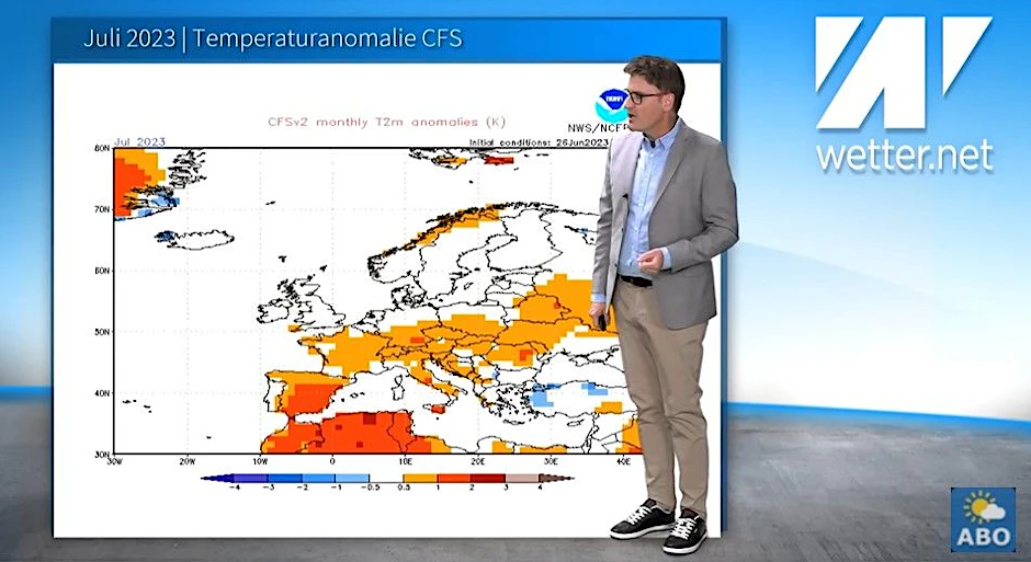 Nanu! Laut Wetter-Modell soll es plötzlich kein viel zu heißer Juli mehr werden, erklärt Wetter-Experte Dominik Jung.