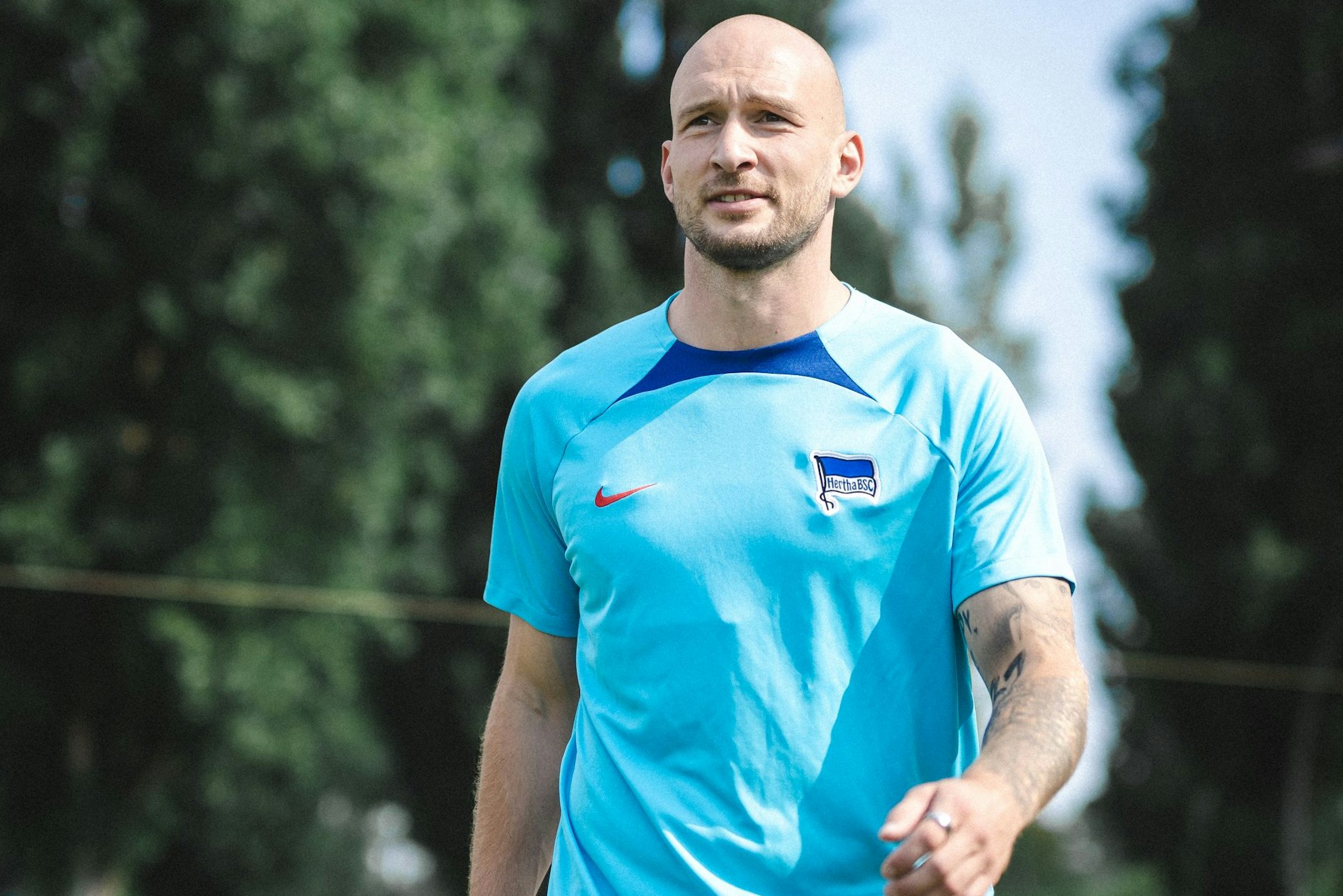 Toni Leistner beim Hertha-Training am Montag auf dem Schenckendorffplatz in Berlin.&nbsp;
