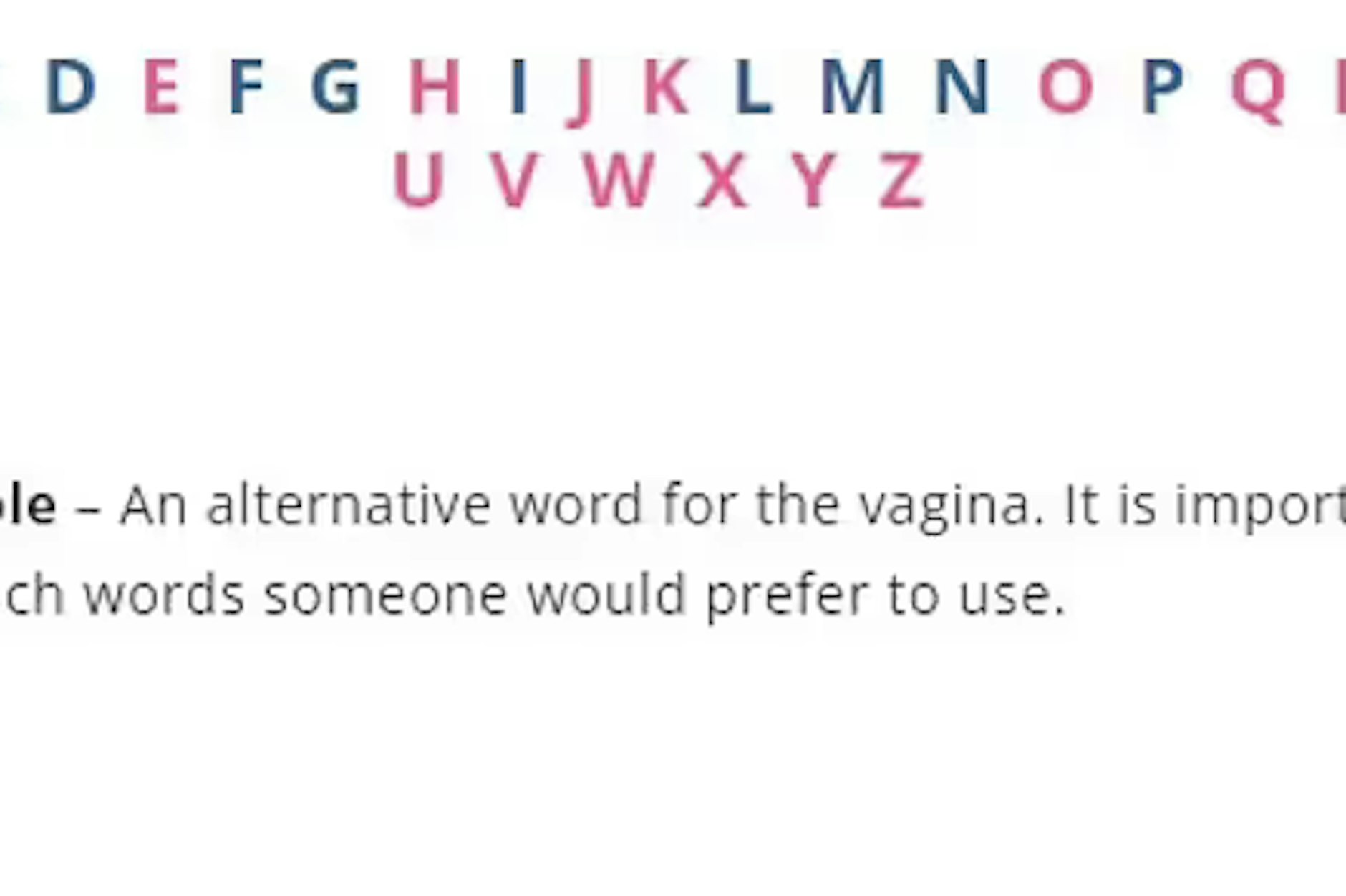 „Bonus-Loch - ein alternatives Wort für die Vagina.“